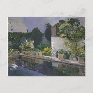 Postal Joaquín Sorolla- Reservorio de la Alcazín Sevilla