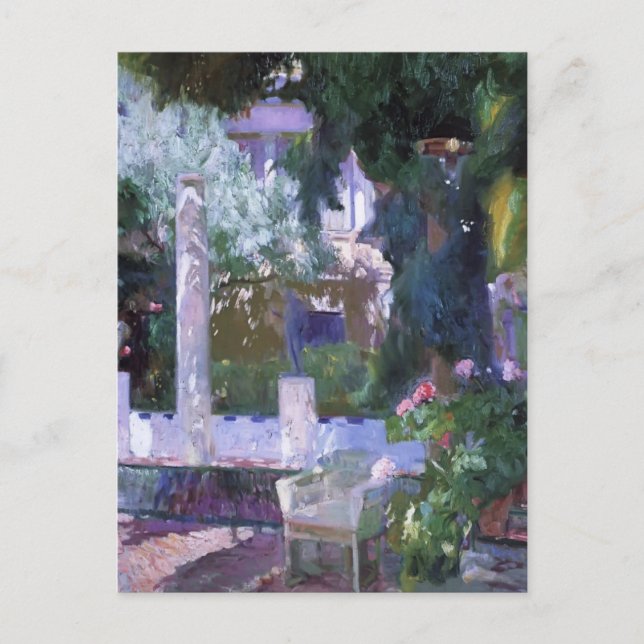 Postal Joaquín Sorolla - Rosa Bush en la casa Sorolla (Anverso)