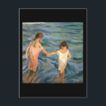 Postal Joaquín Sorolla y los niños bastida en el mar<br><div class="desc">Joaquín Sorolla y los niños bastida en el mar</div>