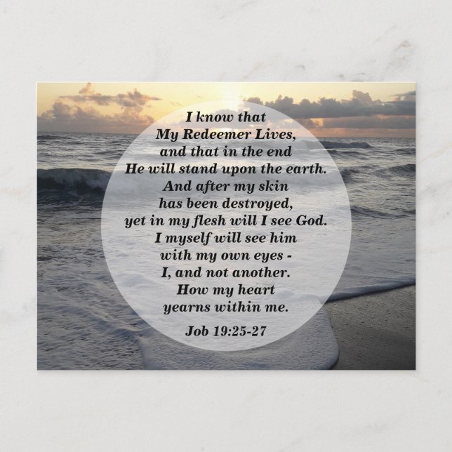 Postal ¡Job 19:25-27 Mi Redentor Vive! (Anverso)