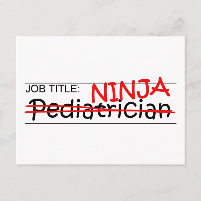 Postal Job Title Ninja - Pediatra (Anverso)