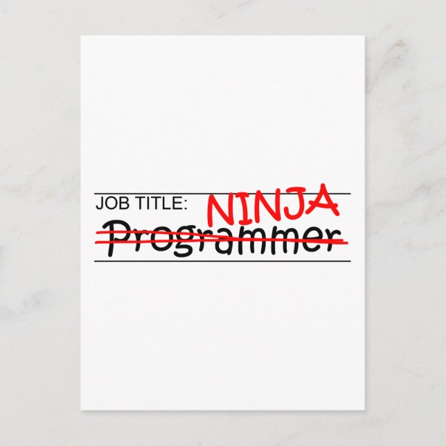 Postal Job Title Ninja - Programador (Anverso)