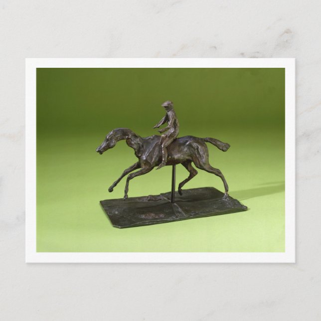 Postal Jockey sobre un caballo (bronce) (Anverso)