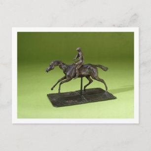 Postal Jockey sobre un caballo (bronce)
