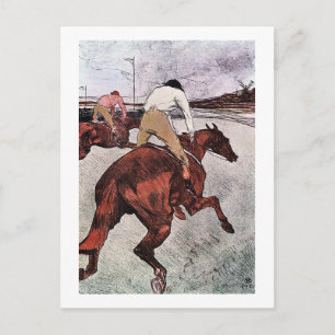 Postal Jockey y caballo de carreras, Lautrec