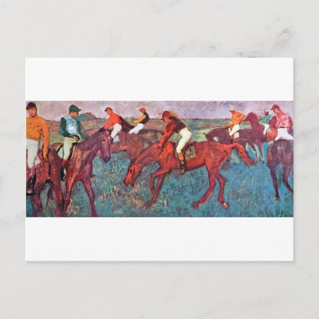 Postal Jockey y caballo, Edgar Degas (Anverso)