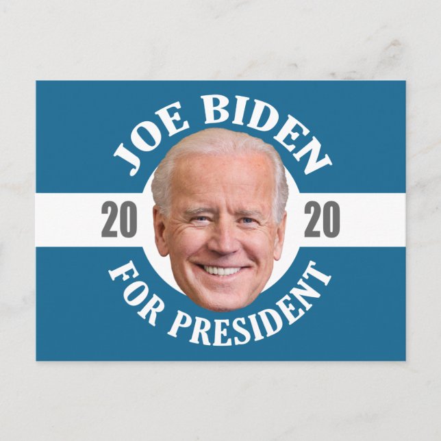 Postal Joe Biden 2020 - Classic Design Blue White Photo (Anverso)