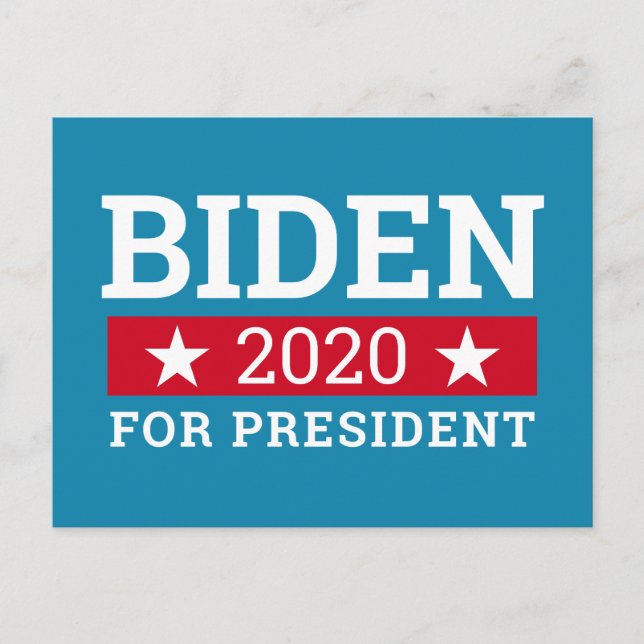 Postal Joe Biden 2020 para presidente - Verde azulados Es (Anverso)