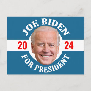 Postal Joe Biden 2024 - Diseño Clásico Azul Blanco Foto