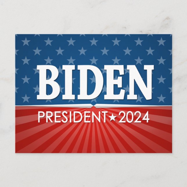 Postal Joe Biden 2024 - estrellas icónicas (Anverso)