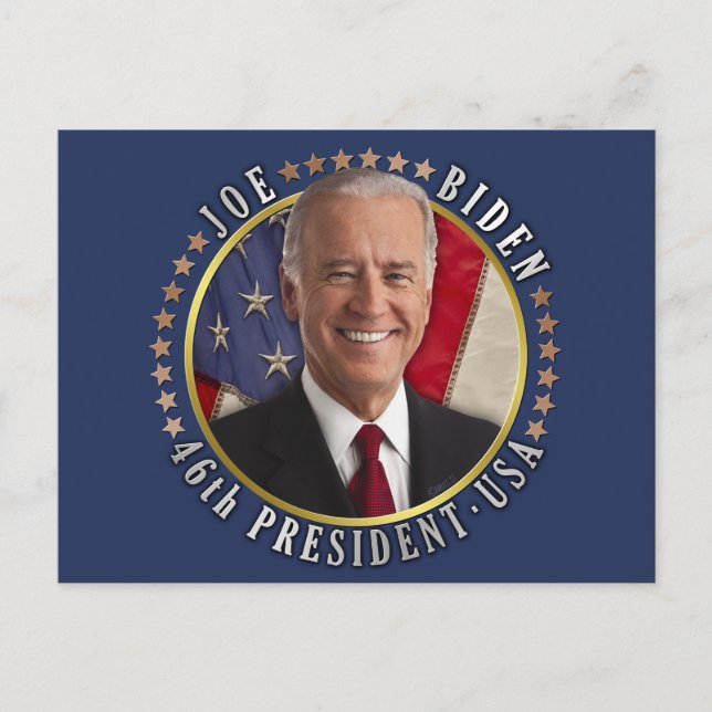 Postal Joe Biden 46º presidente EE.UU. Foto conmemorativa (Anverso)
