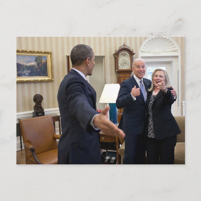 Postal Joe Biden, Barack Obama y Hillary Clinton (Anverso)