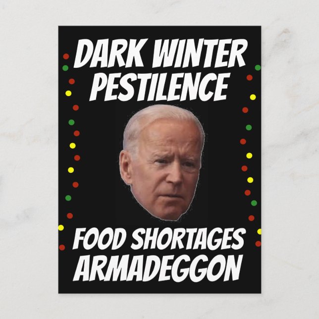 POSTAL JOE BIDEN DARK WINTER NAVIDADES POSTCARDS (Anverso)