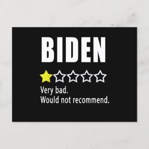 Postal Joe Biden Muy mal. No recomendaría