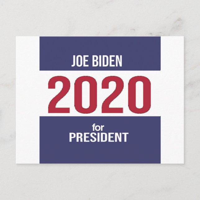 Postal Joe Biden Para Las Elecciones Presidenciales 2020  (Anverso)