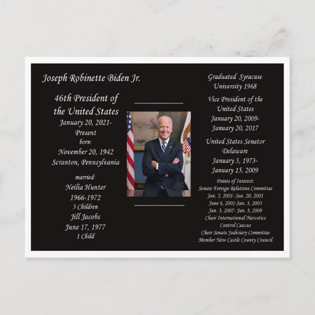 Postal Joe Biden President (Anverso)