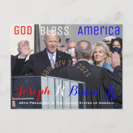 Postal Joe Biden prestando juramento al cargo el 20 de en