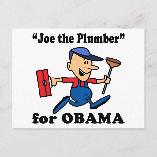 Postal Joe el plomero para Obama (Anverso)