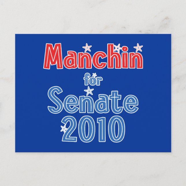 Postal Joe Manchin para Senate 2010 Star Design (Anverso)