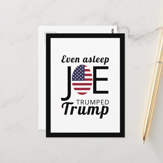 Postal Joe Trumped Trump, bandera estadounidense (Anverso/Reverso In Situ)