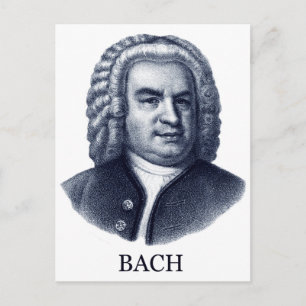 Postal Johann Sebastian Bach, azul