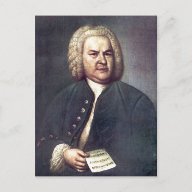 Postal Johann Sebastian Bach im Jahre 1746, mit R?tselkan (Anverso)