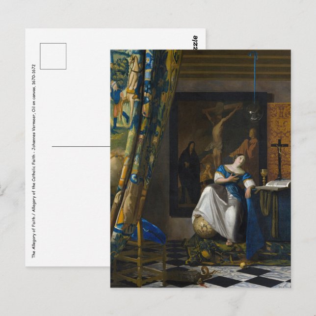 Postal Johannes Vermeer - Alegoría de la fe (Anverso / Reverso)