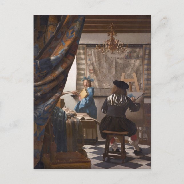 Postal Johannes Vermeer - Alegoría del arte de la pintura (Anverso)