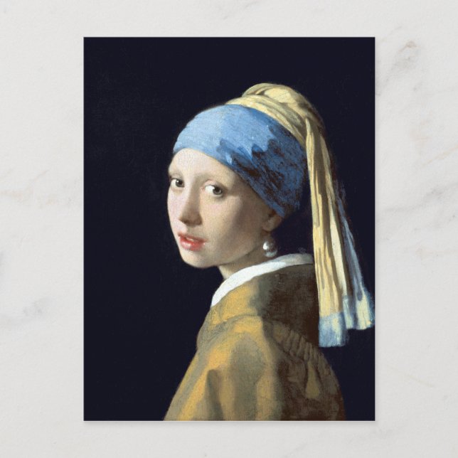 Postal Johannes Vermeer Chica con Pearl Earring (Anverso)