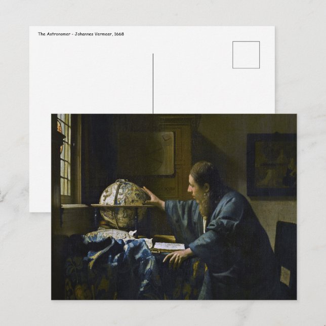 Postal Johannes Vermeer - El astrónomo (Anverso / Reverso)