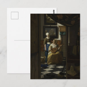 Postal Johannes Vermeer - El Bella Artes de la carta de a