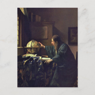 Postal Johannes Vermeer - El cuadro de astrónomos