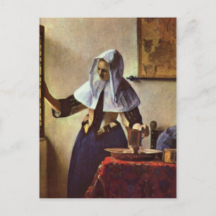 Postal Johannes Vermeer - Joven con una jarra de agua en
