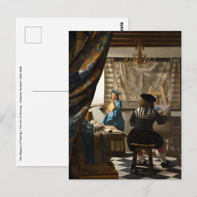 Postal Johannes Vermeer - La alegoría de la pintura (Anverso / Reverso)