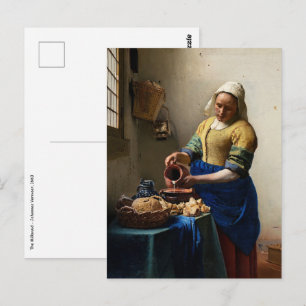 Postal Johannes Vermeer - La lechera