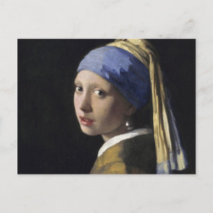 Postal Johannes Vermeer - Muchacha con un collar de perla