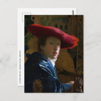 Johannes Vermeer - Muchacha con un sombrero rojo