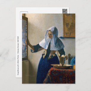 Postal Johannes Vermeer - Mujer con lanzador de agua