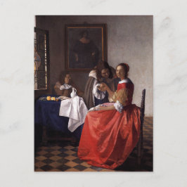 Postal Johannes Vermeer - Una dama y dos caballeros