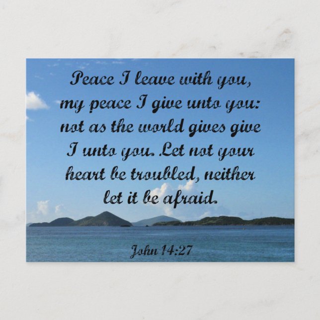 Postal John 14:27 Paz te dejo (Anverso)