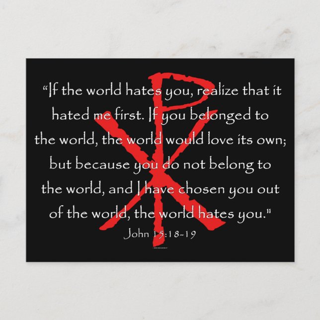 Postal John 15:18-19 (Anverso)