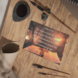 Postal John 3:16 Dios amó tanto el mundo, linterna