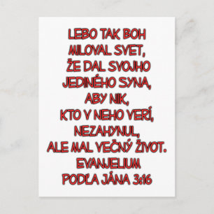 Postal John 3:16 Eslovaco