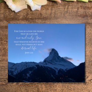Postal John 3:16 Personalizado Texto   Foto original de l