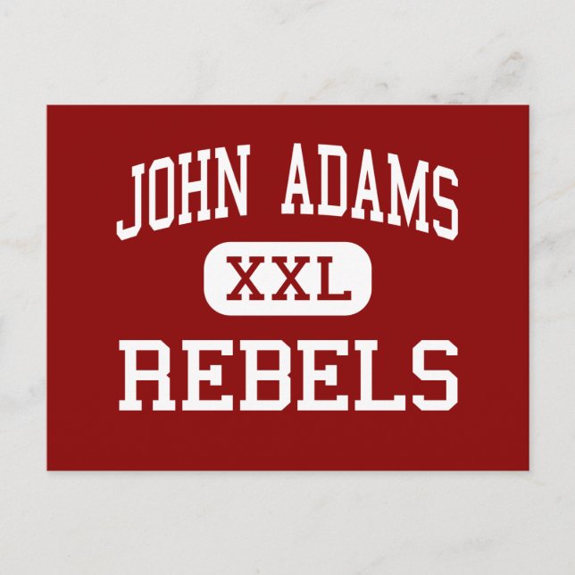 Postal John Adams - Rebeldes - Escuela Secundaria - Cleve (Anverso)