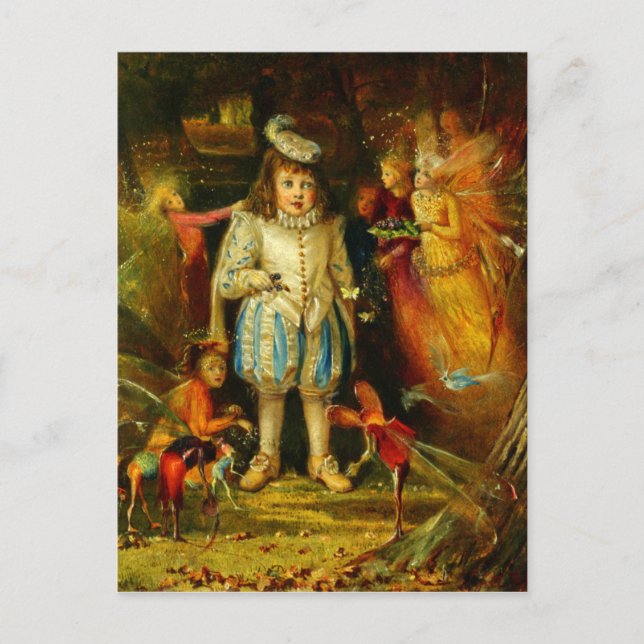 Postal John Anster Fitzgerald: Tierra de hadas (Anverso)