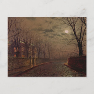 Postal John Atkinson Grimshaw   Escena de la calle ilumin