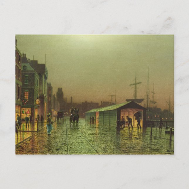 Postal John Atkinson Grimshaw | Estacas Liverpool (Anverso)