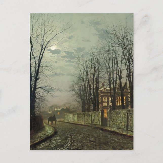 Postal John Atkinson Grimshaw - Luna de Invierno (Anverso)