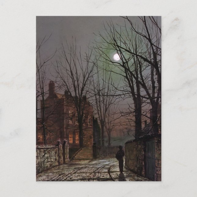 Postal John Atkinson Grimshaw - Luz de luna (Anverso)